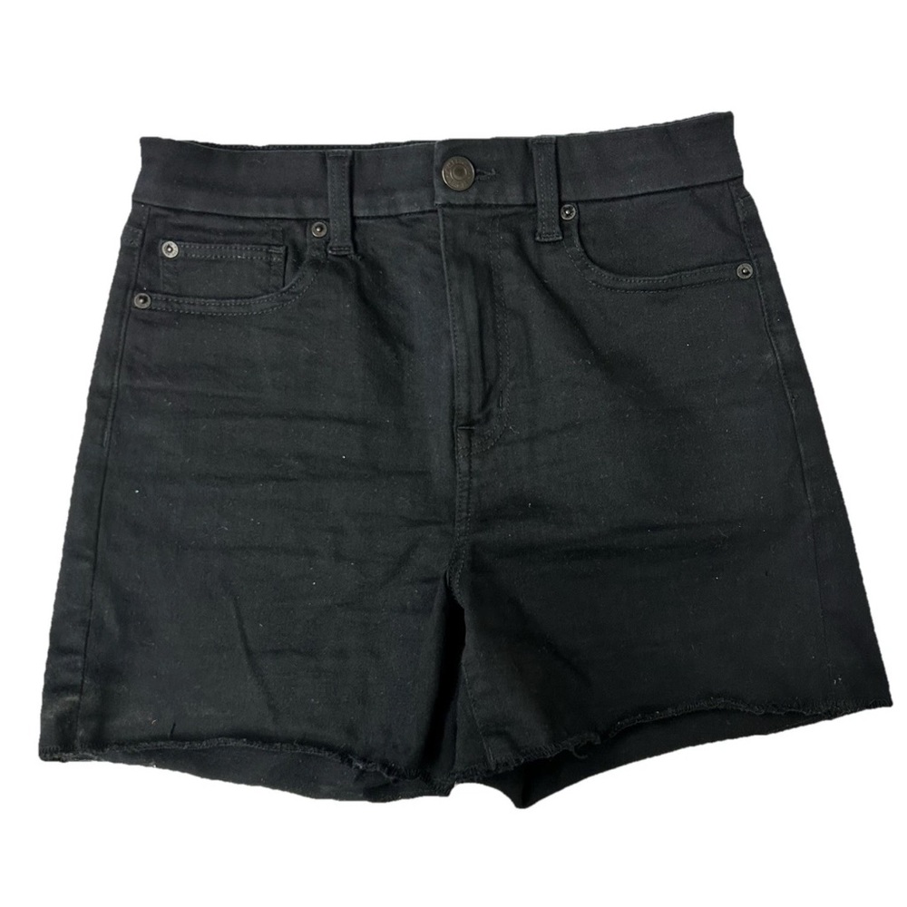 American Eagle Black Women's Ne(x)t Level Stretch Curvy Hi Rise Shortie Shorts